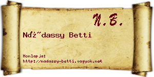 Nádassy Betti névjegykártya